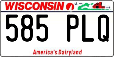 WI license plate 585PLQ