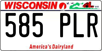 WI license plate 585PLR