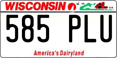 WI license plate 585PLU