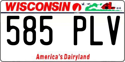 WI license plate 585PLV