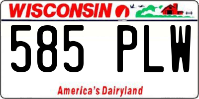 WI license plate 585PLW