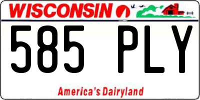 WI license plate 585PLY