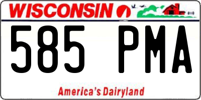 WI license plate 585PMA