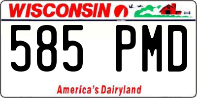 WI license plate 585PMD