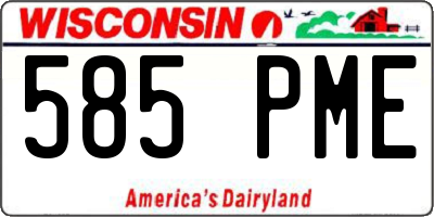 WI license plate 585PME