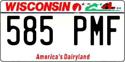 WI license plate 585PMF