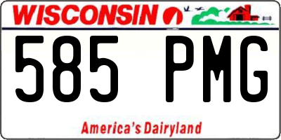 WI license plate 585PMG