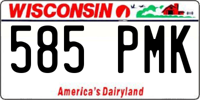 WI license plate 585PMK