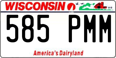 WI license plate 585PMM