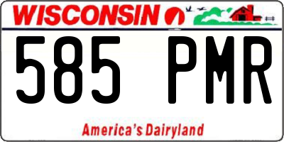WI license plate 585PMR