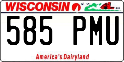 WI license plate 585PMU