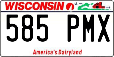 WI license plate 585PMX