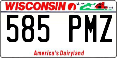 WI license plate 585PMZ