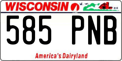 WI license plate 585PNB