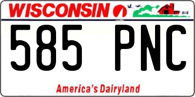 WI license plate 585PNC