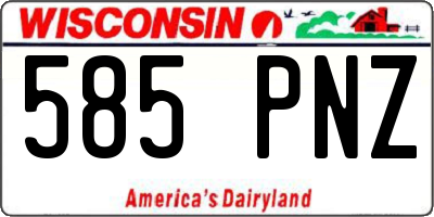 WI license plate 585PNZ