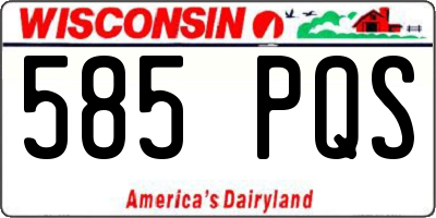 WI license plate 585PQS