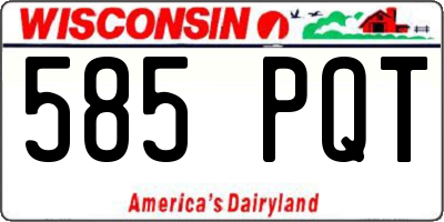 WI license plate 585PQT
