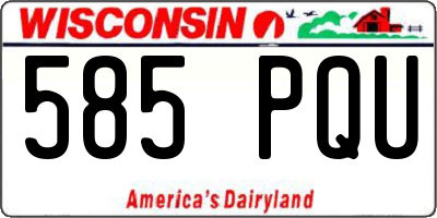 WI license plate 585PQU