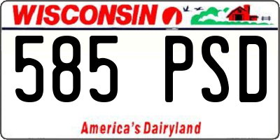 WI license plate 585PSD