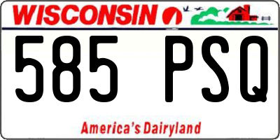 WI license plate 585PSQ