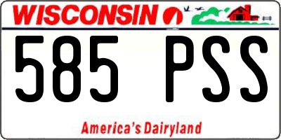 WI license plate 585PSS