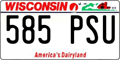 WI license plate 585PSU
