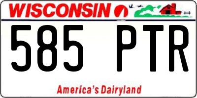 WI license plate 585PTR