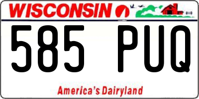 WI license plate 585PUQ