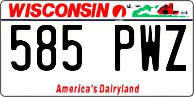 WI license plate 585PWZ