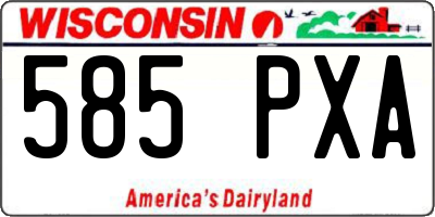 WI license plate 585PXA