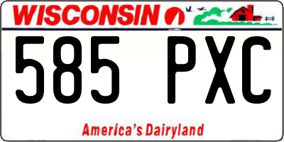 WI license plate 585PXC