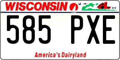 WI license plate 585PXE