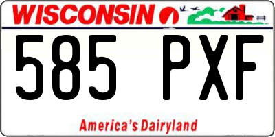WI license plate 585PXF