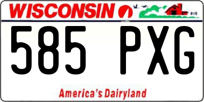 WI license plate 585PXG
