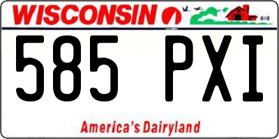WI license plate 585PXI