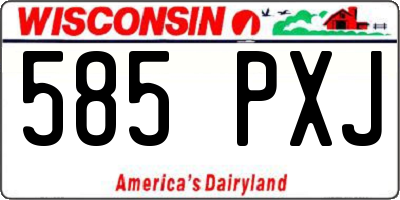 WI license plate 585PXJ