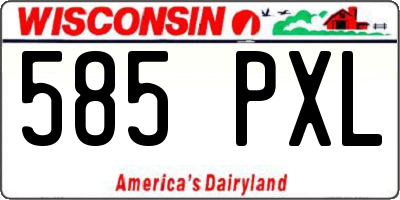 WI license plate 585PXL