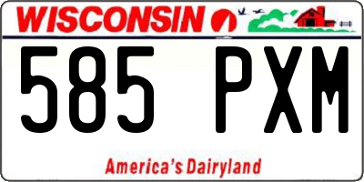 WI license plate 585PXM