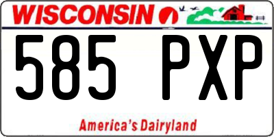 WI license plate 585PXP