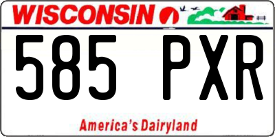 WI license plate 585PXR
