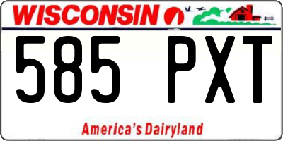 WI license plate 585PXT