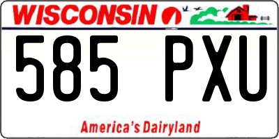 WI license plate 585PXU