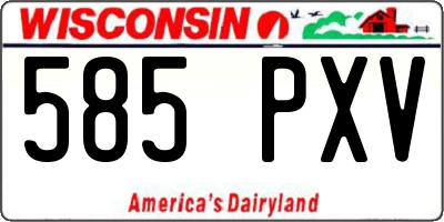 WI license plate 585PXV