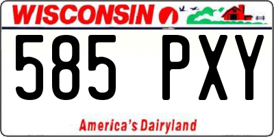 WI license plate 585PXY