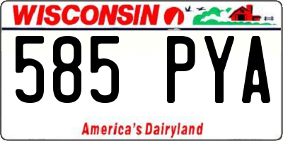WI license plate 585PYA