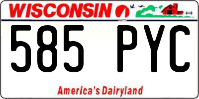 WI license plate 585PYC