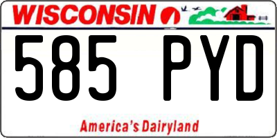 WI license plate 585PYD