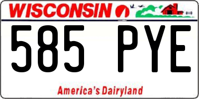 WI license plate 585PYE