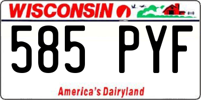 WI license plate 585PYF